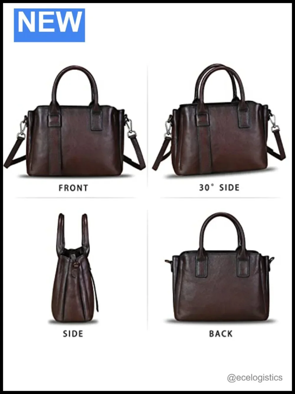 Genuine Leather Satchel Top Handle Women Hobo Handbag Vintage Crossbody Purse